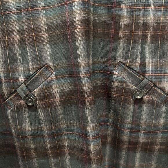 NWT Vtg Pendleton 100% Virgin Wool Plaid Shift Pockets Dress Size 18 Green Black - Picture 3 of 10